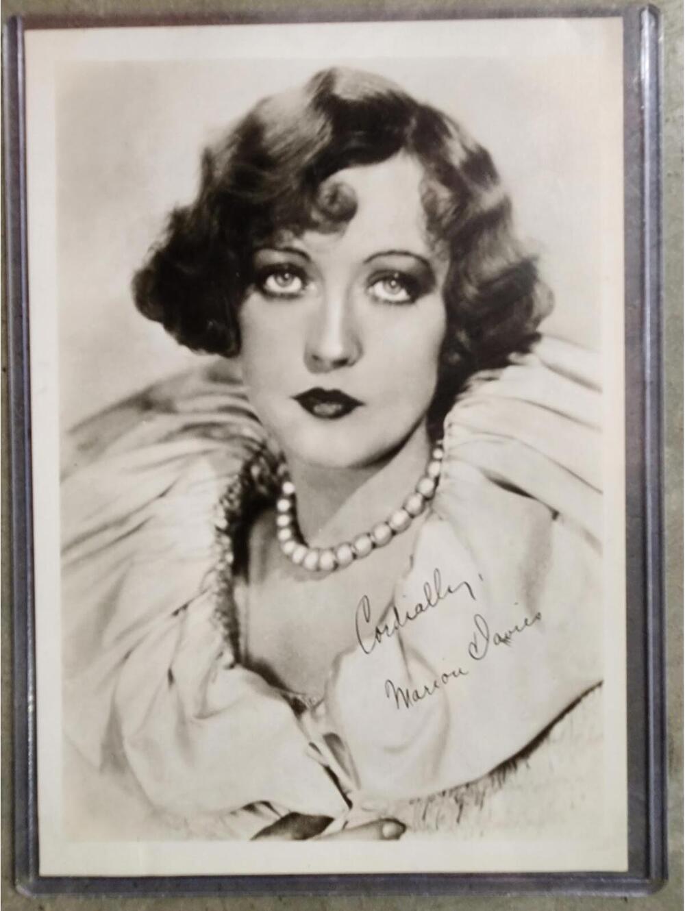 Vintage Signed Black and White Photograph of Actress Marion